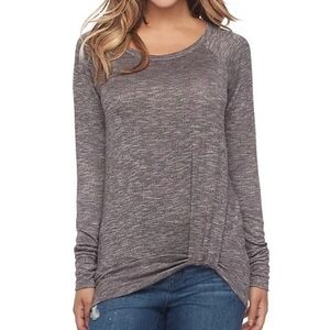 1143 * Juicy Couture Twist Front Hem Top Gray Size M